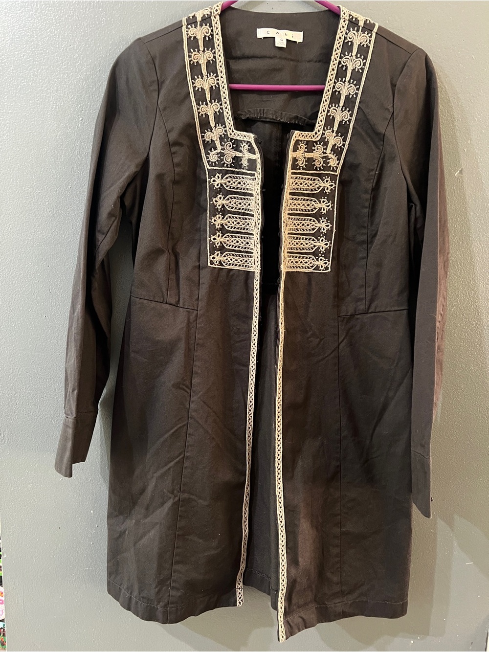 CAbi Women's Style 184 Beaded Turkish Delight Spring Military Jacket Size 4